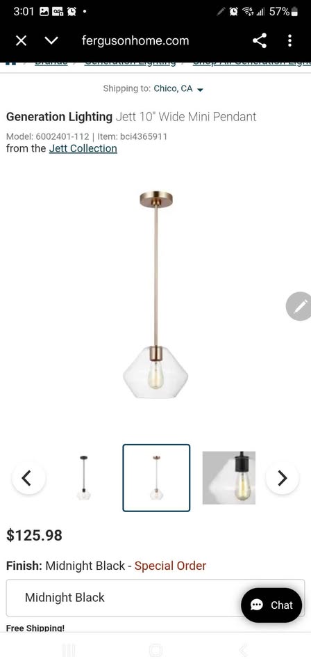 Jett 1-Light Satin Brass Shaded Pendant Light - photo 2