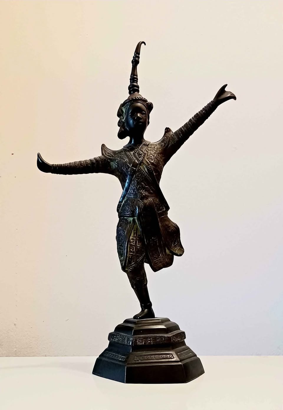 Antique Bronze Apsara Dancer Khmer Cambodia Statue