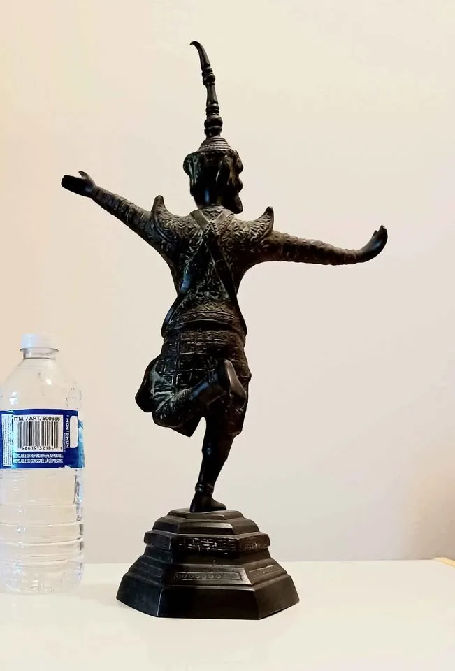 Antique Bronze Apsara Dancer Khmer Cambodia Statue image indicator(4)