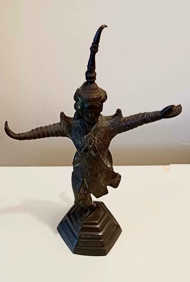 Antique Bronze Apsara Dancer Khmer Cambodia Statue - photo 5