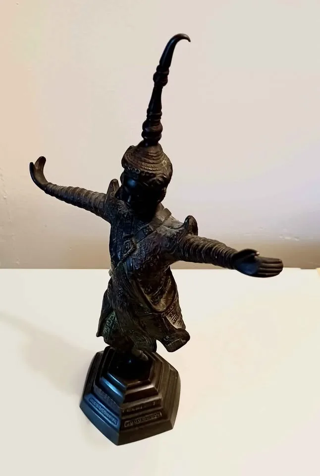 Antique Bronze Apsara Dancer Khmer Cambodia Statue image indicator(7)