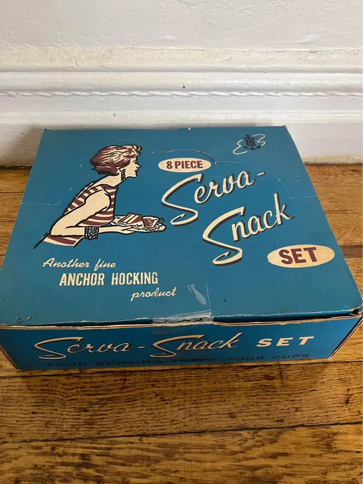 Vintage Anchor Hocking Serva-Snack Set image indicator(2)