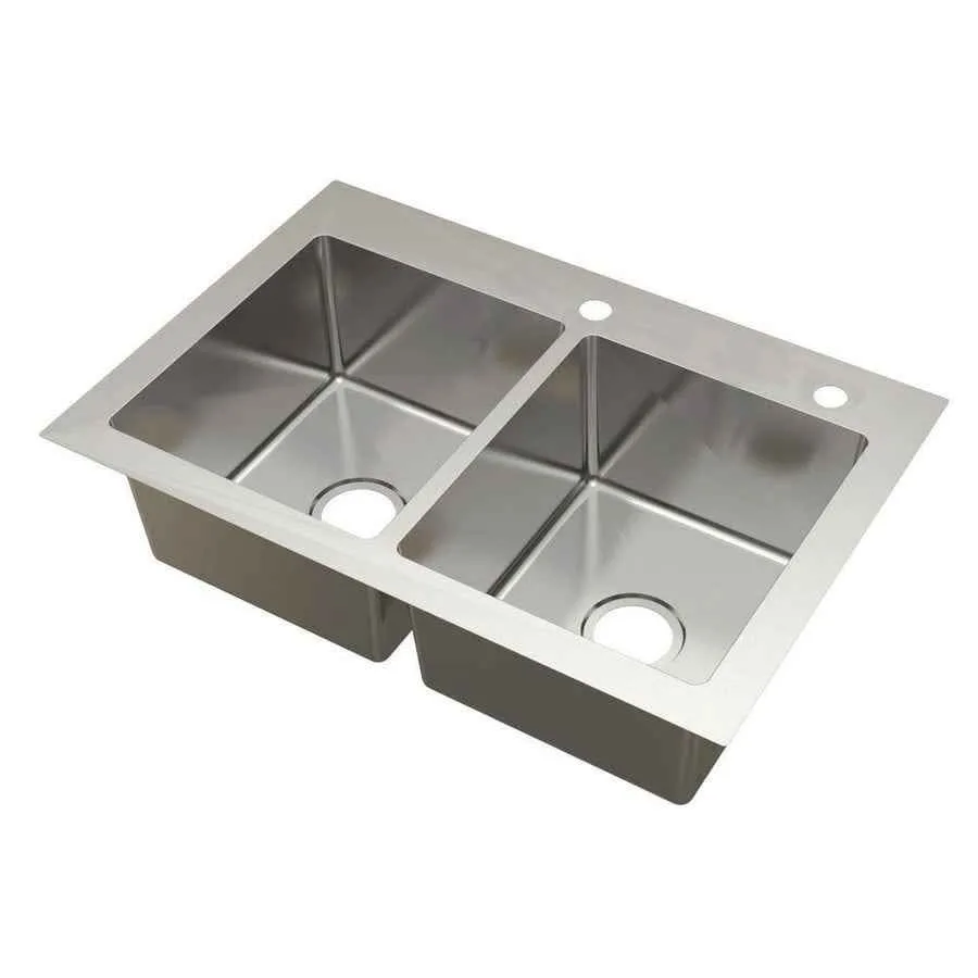 Glacier bay 33 in double bowl dual mount all in one kitchen sink image indicator(3)