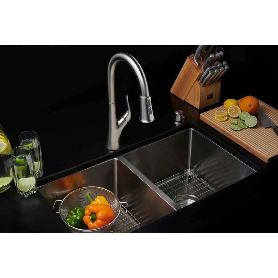 Glacier bay 33 in double bowl dual mount all in one kitchen sink - photo 5