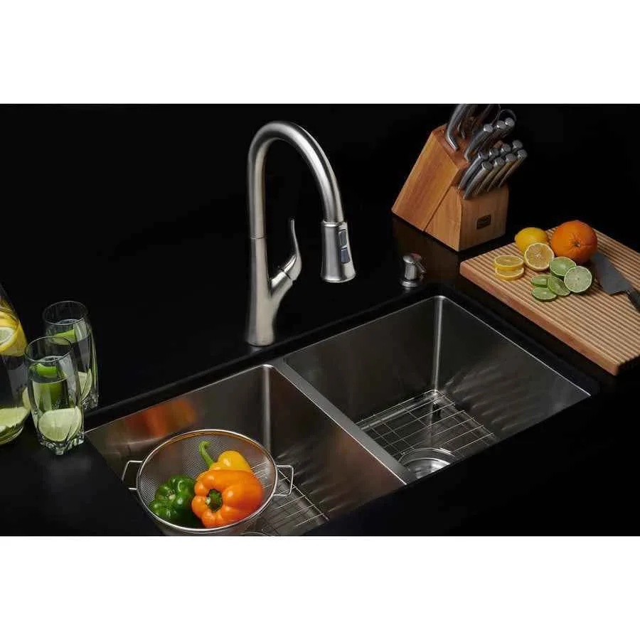 Glacier bay 33 in double bowl dual mount all in one kitchen sink image indicator(5)