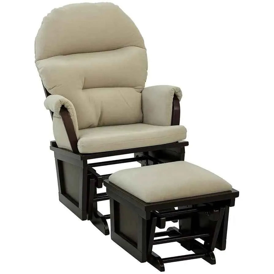 HOMCOM Nursery Glider Rocking Chair with Ottoman image indicator(2)