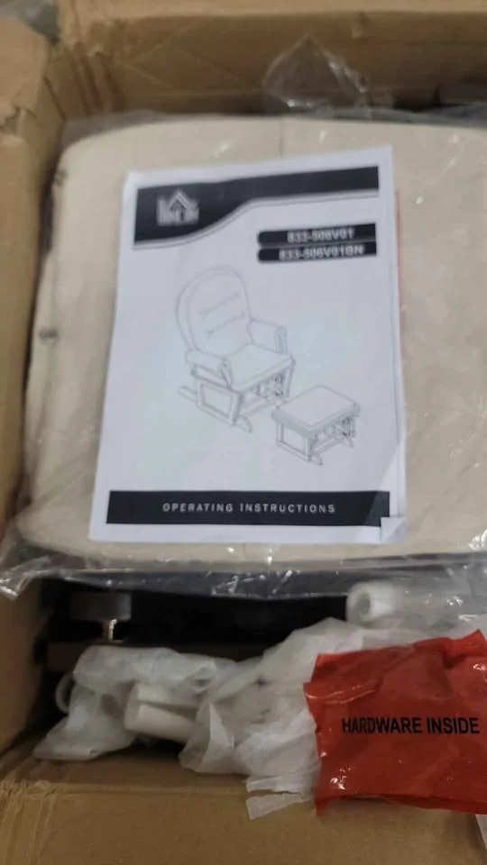 HOMCOM Nursery Glider Rocking Chair with Ottoman image indicator(5)