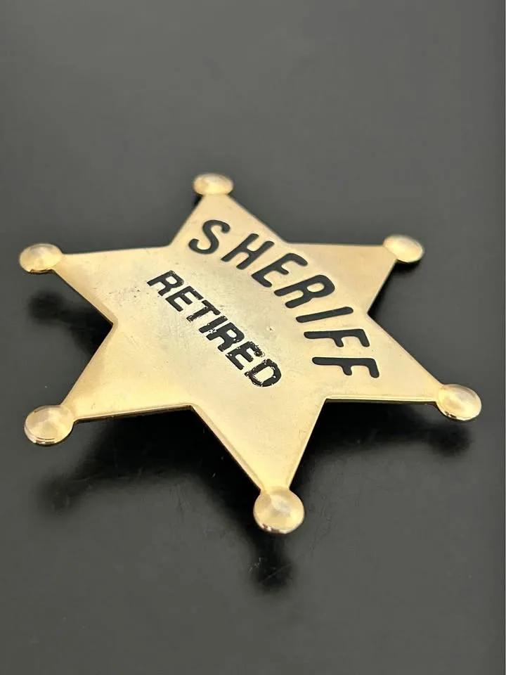 Vintage Sheriff “Retired” Badge – Brass 6-Point Star 2,5” thumbnail