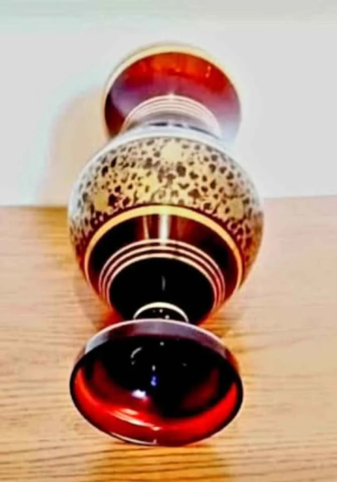 Vtg. Italian Vecchia Murano Amethyst Purple Vase image indicator(4)