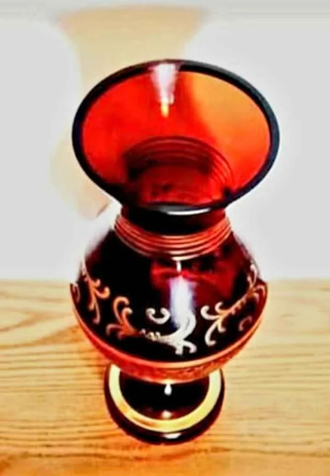 Vtg. Italian Vecchia Murano Amethyst Purple Vase image indicator(5)