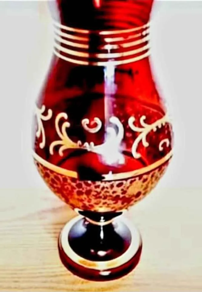 Vtg. Italian Vecchia Murano Amethyst Purple Vase image indicator(7)