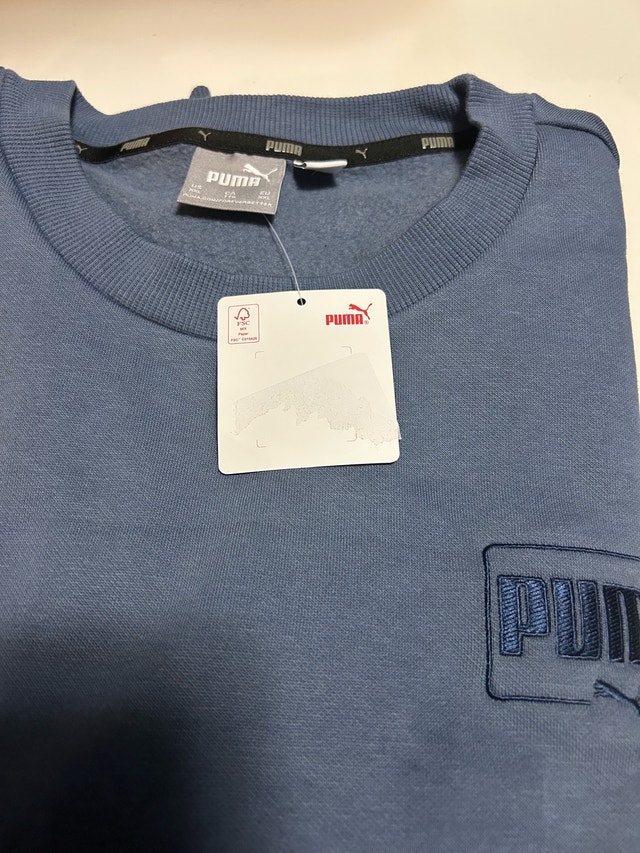 Brand New Puma Blue Crew Neck Fleece Sweatshirt