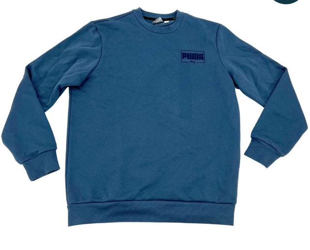 Brand New Puma Blue Crew Neck Fleece Sweatshirt - photo 2