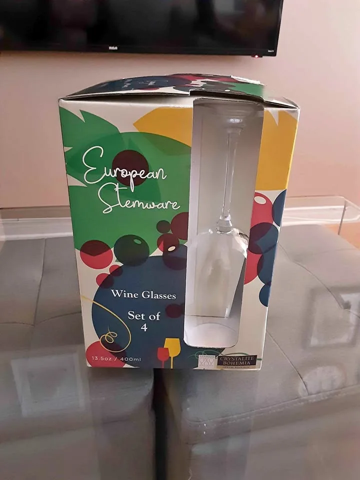 European Stemware set of 4 wine glasses thumbnail