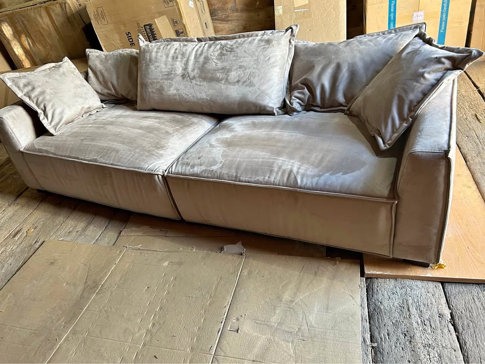 102.36" Beige 100% Polyester Modular Sofa