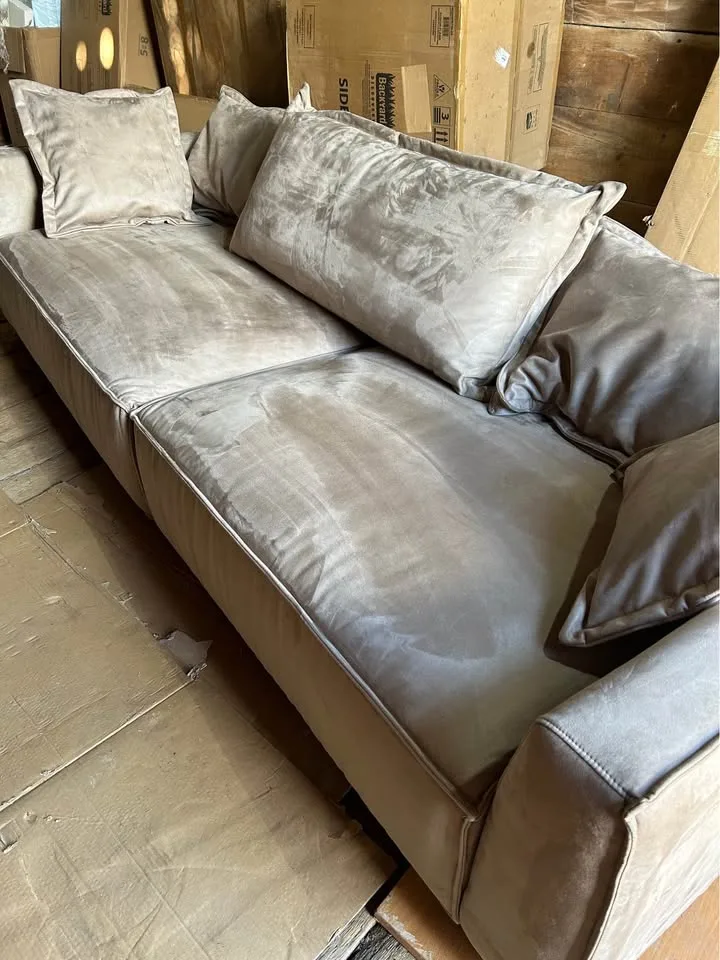 102.36" Beige 100% Polyester Modular Sofa image indicator(2)