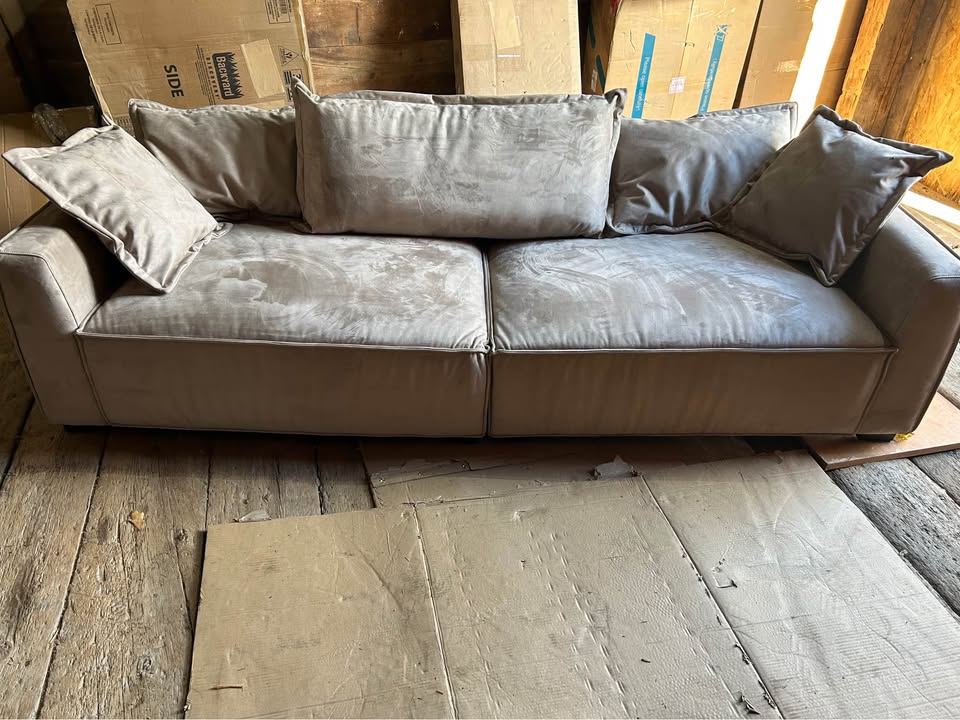 102.36" Beige 100% Polyester Modular Sofa - photo 3