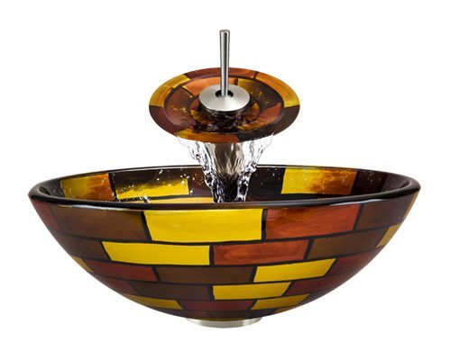Aurora Glass Vessel Sink & Faucet Ensemble - NEW