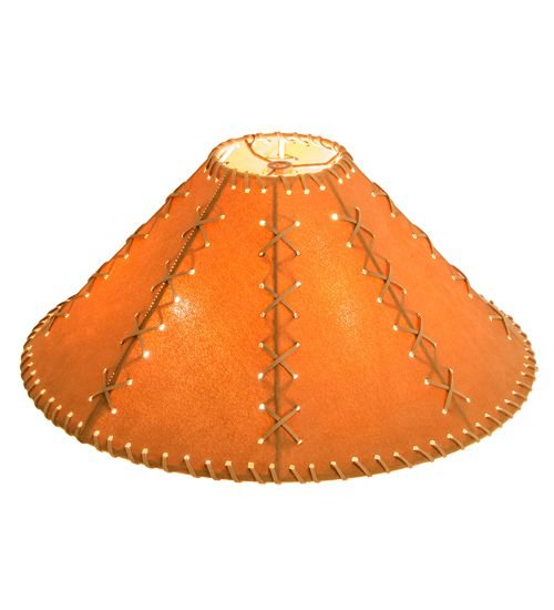 18" Wide Faux Leather Tan Hexagon Shade