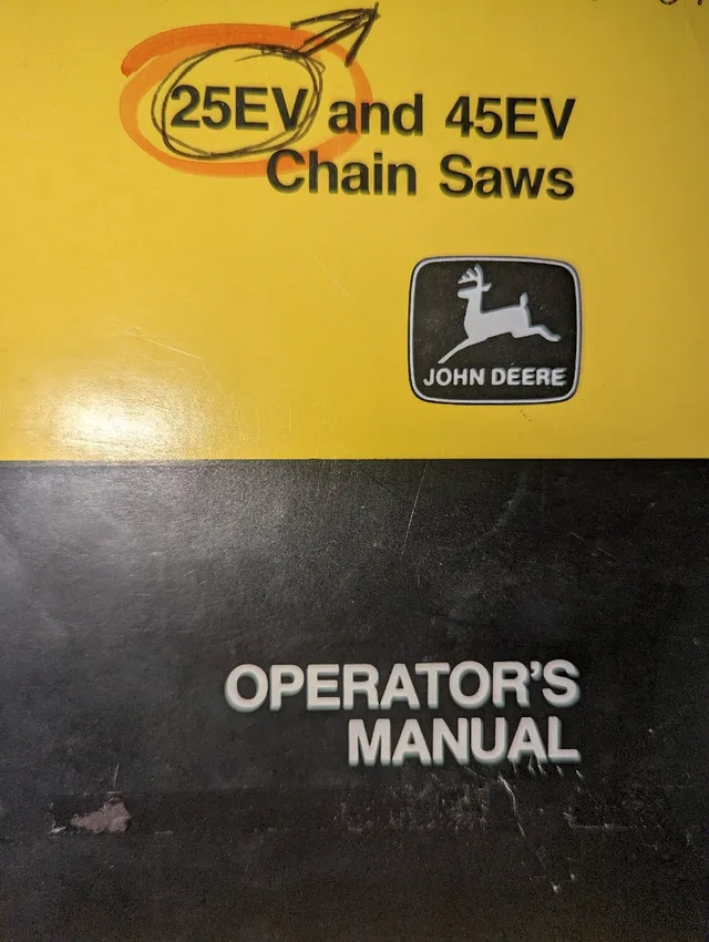 John Deere 25EV and 45V Chainsaw Operators Manual thumbnail