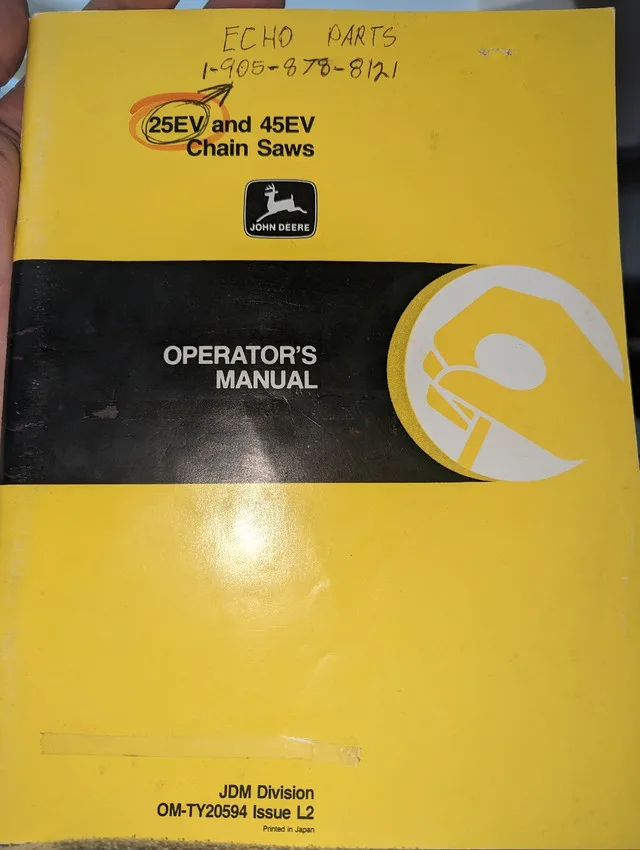 John Deere 25EV and 45V Chainsaw Operators Manual image indicator(3)