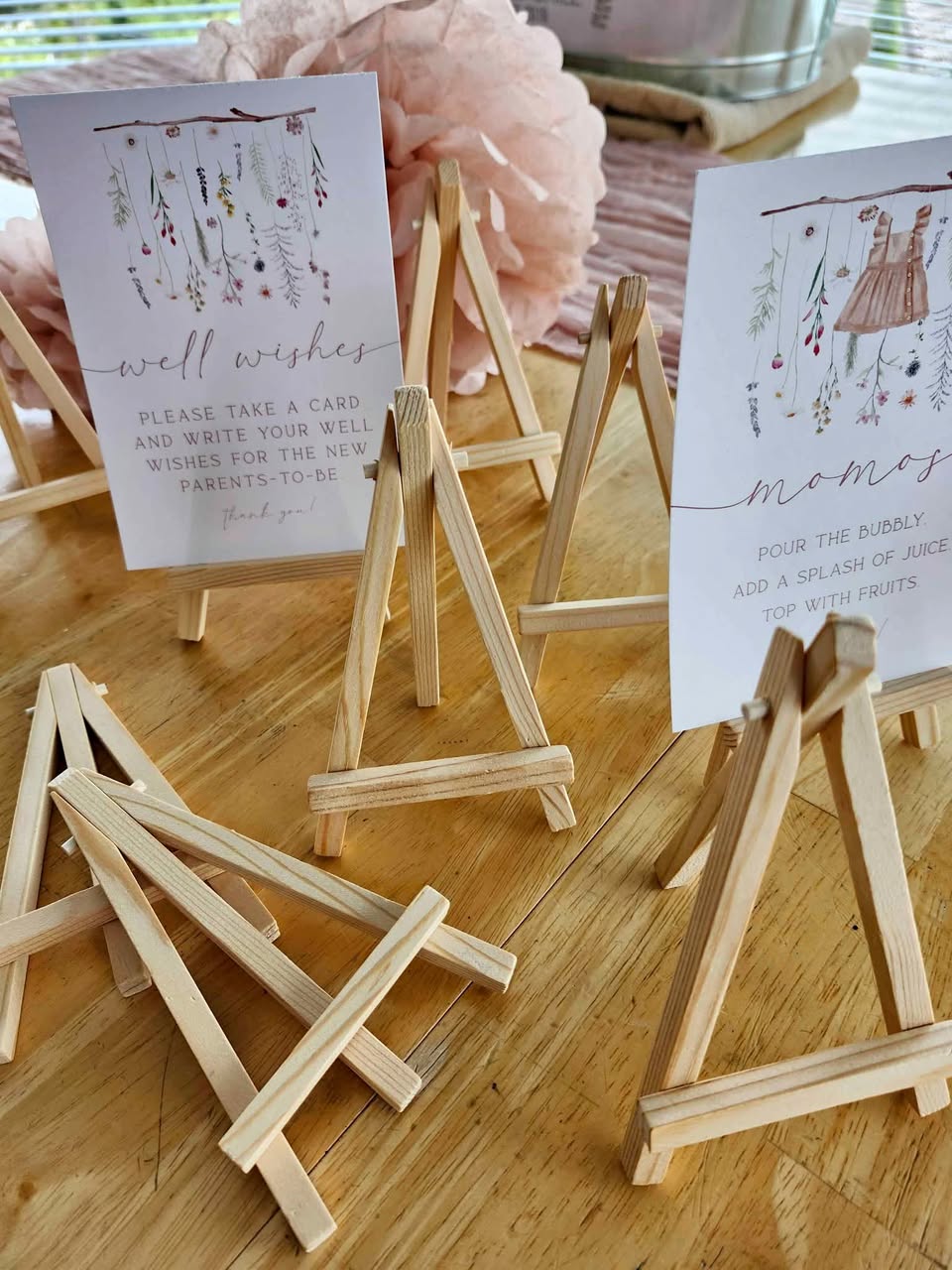 10 Mini Easel Set - Great Deal, Baby or Bridal Shower