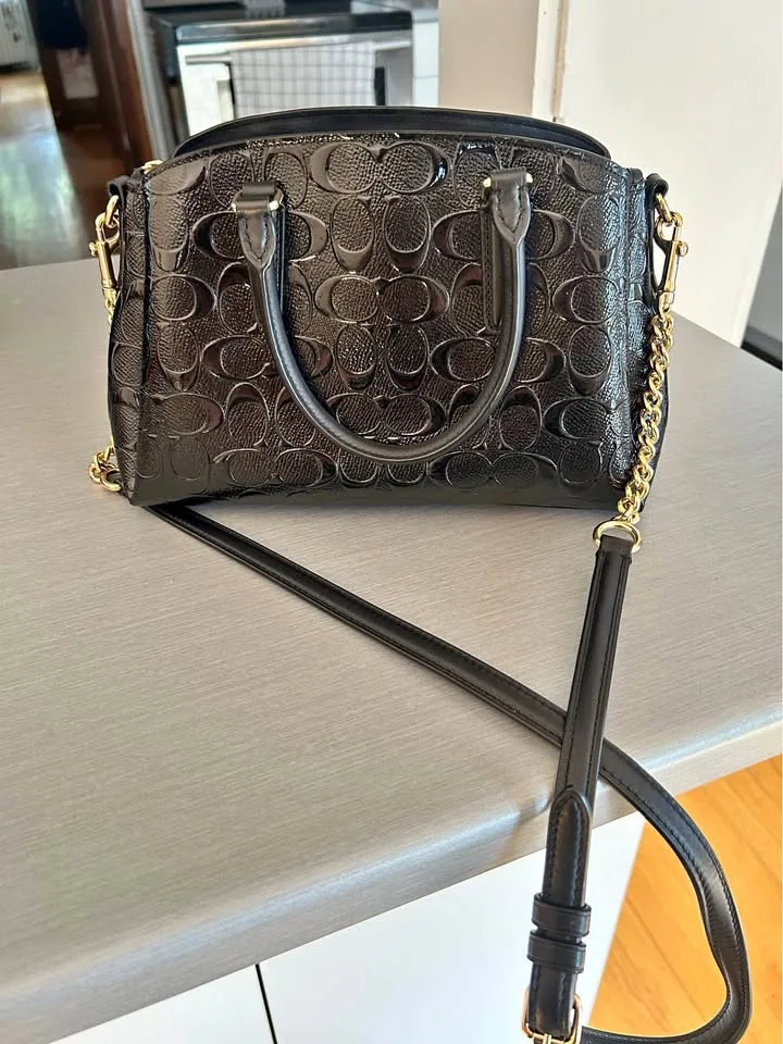 Patent Black Leather Coach Purse thumbnail
