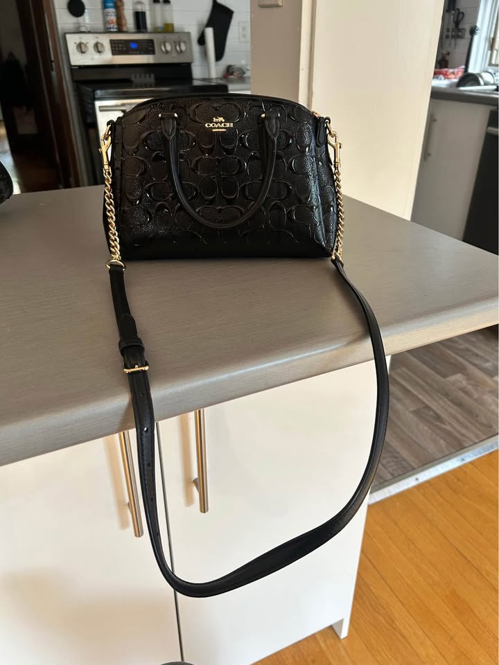 Patent Black Leather Coach Purse - photo 2
