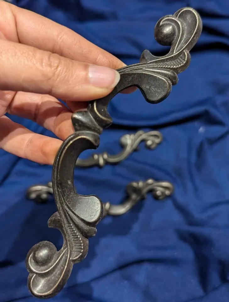 Set of 3 Vintage Brass Drawer Pulls image indicator(2)