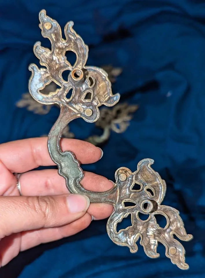 Set of 3 Antique Brass Drawer Pulls image indicator(3)