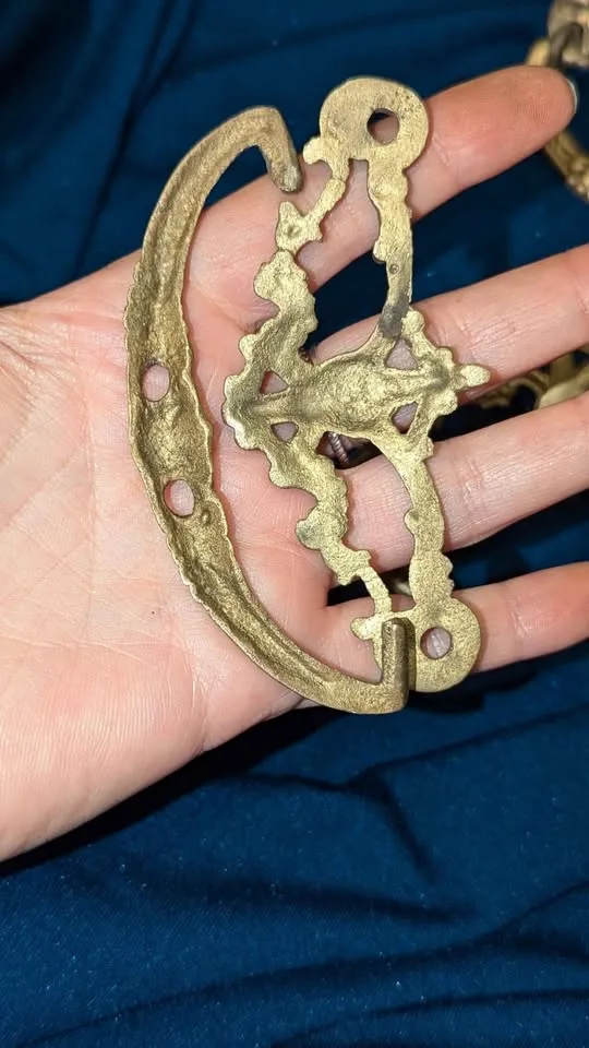 Set of 3 Antique Brass Drawer Pulls image indicator(3)