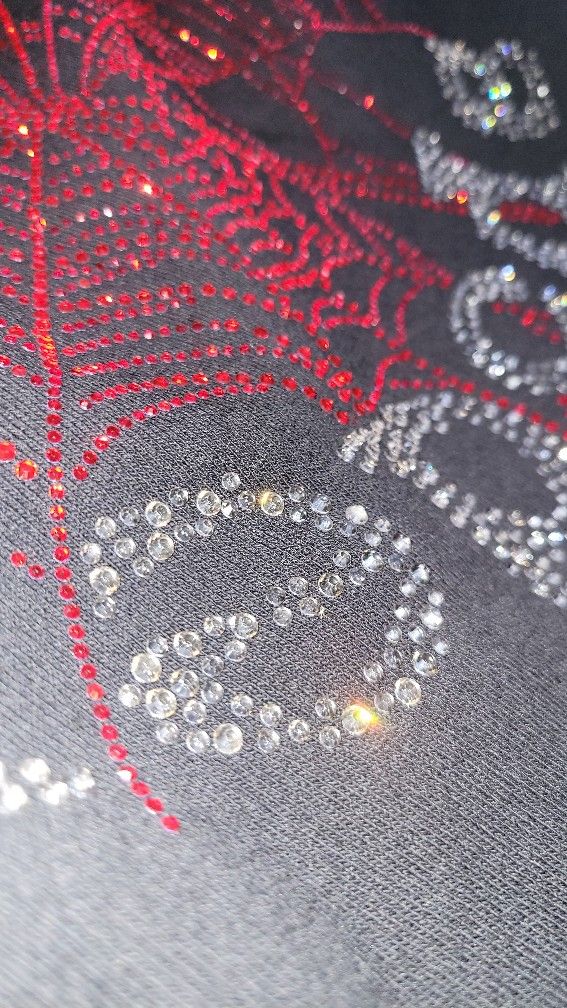 Sp5der Rhinestone Spiderweb Hoodie Size M - photo 2