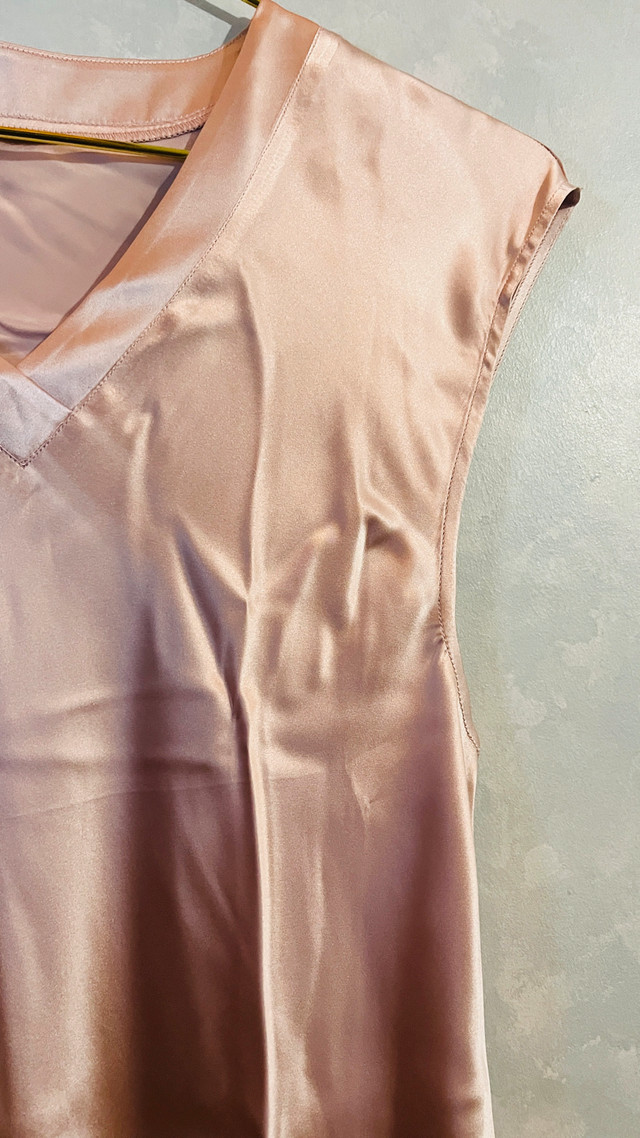 Pure Silk Cap Sleeve V-Neck Nightgown-Size S - photo 4