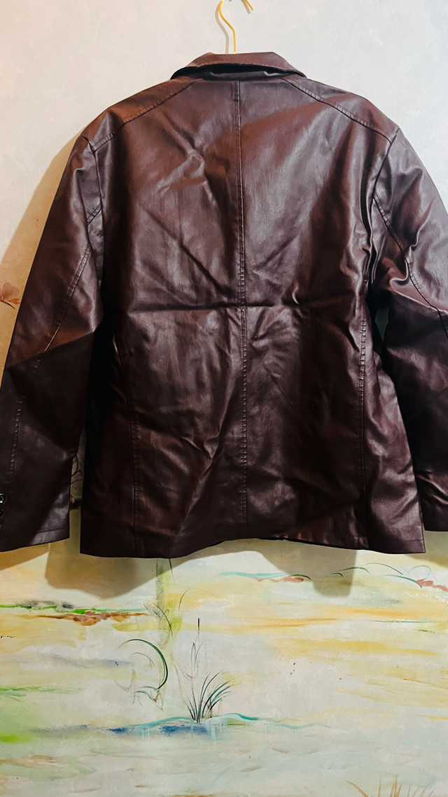 Plus Size Faux Leather Blazer-Size 1XL - photo 4