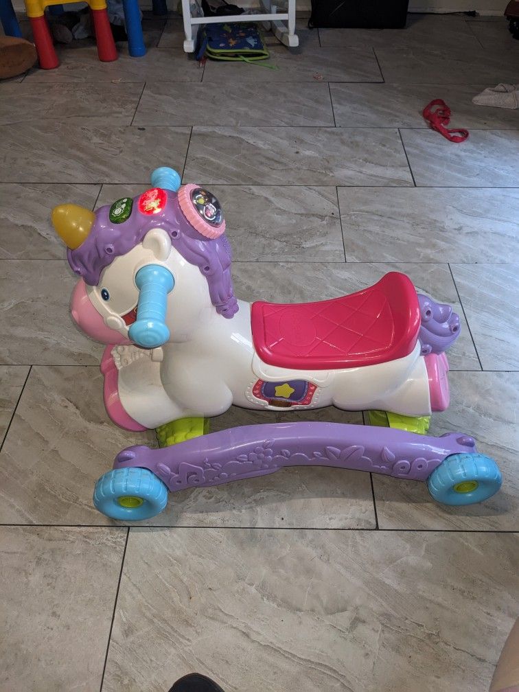 V Tech Unicorn Push Car