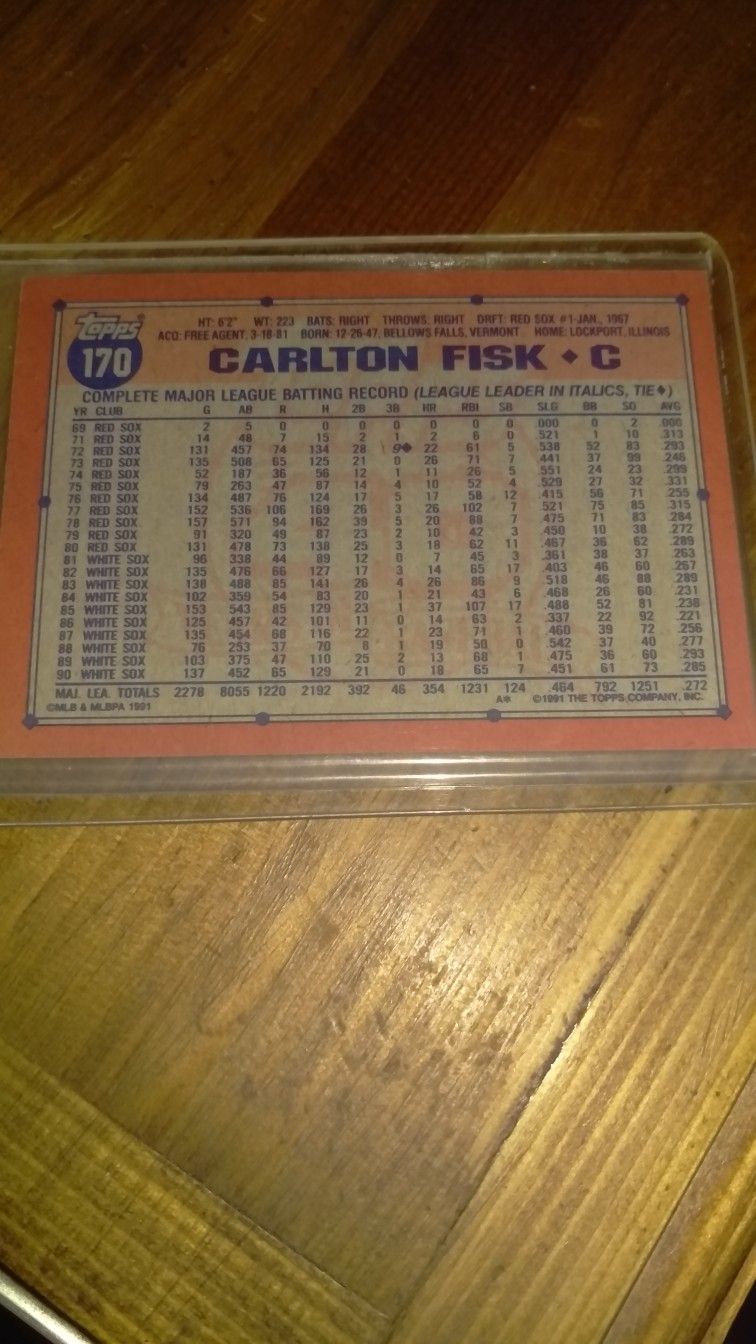 Carlton Fisk signed baseball card White Sox - photo 2