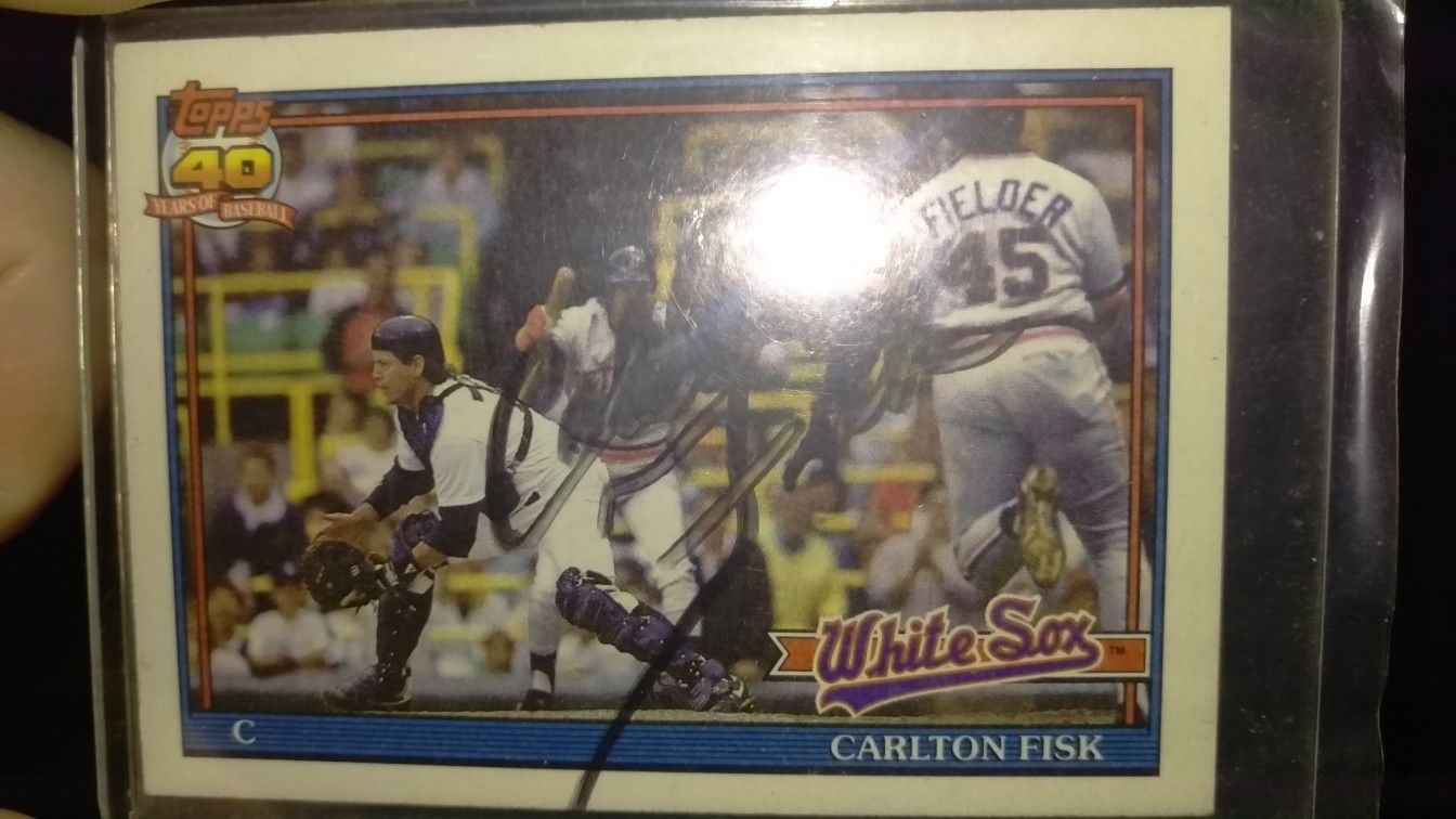 Carlton Fisk signed baseball card White Sox - photo 3