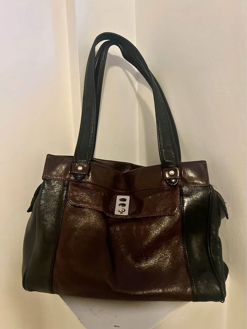 Danier leather brown and black bag