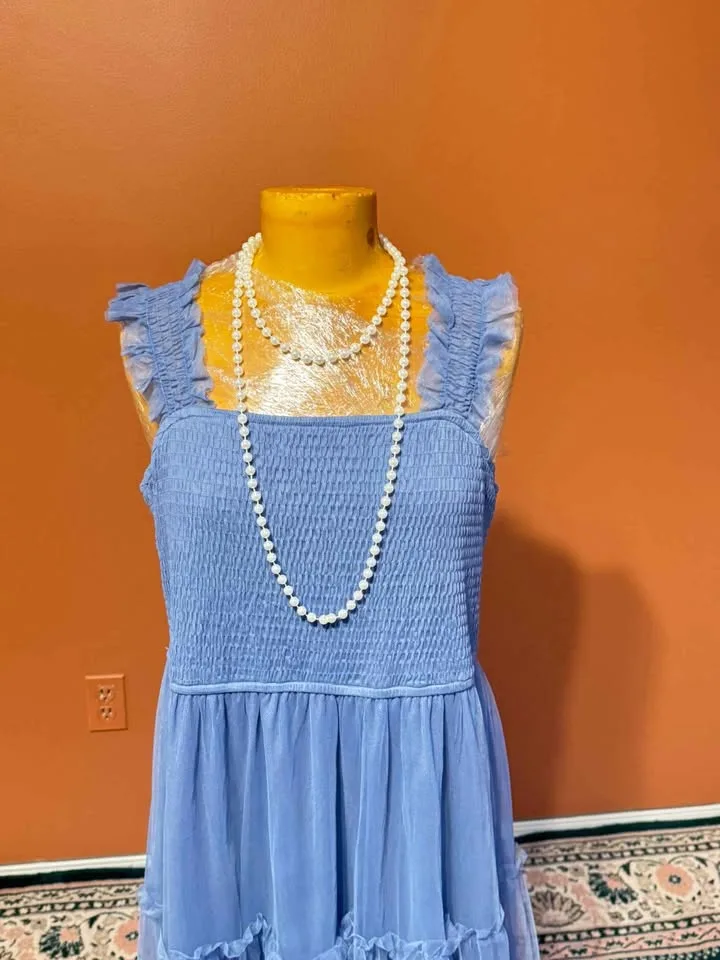 🎃 Brand New Size XL – PrettyGarden Light Blue Tiered Maxi Dress image indicator(3)