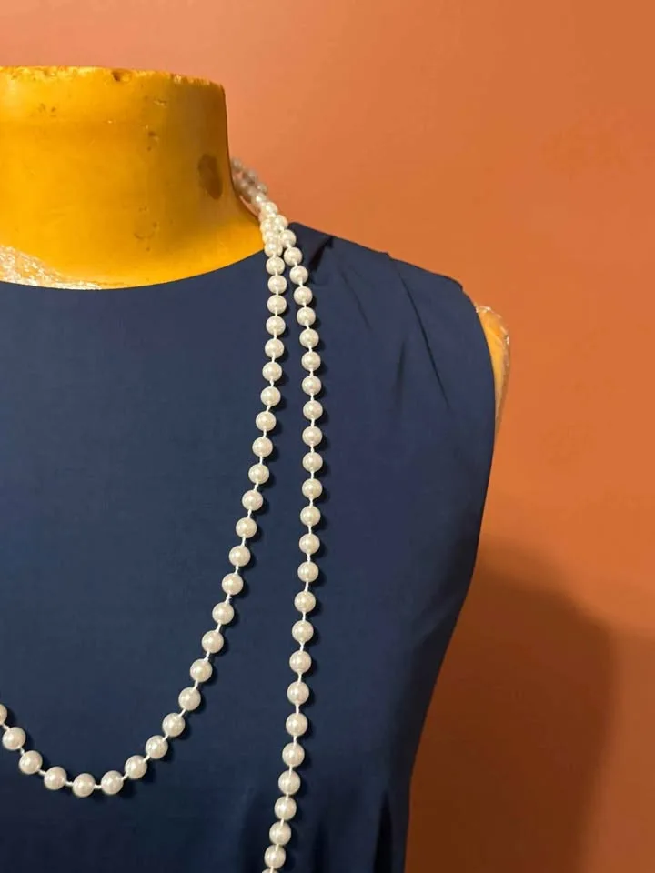 🎃 Brand New Size S – Navy Blue Elegant Maxi Wrap Dress 💙✨ image indicator(5)