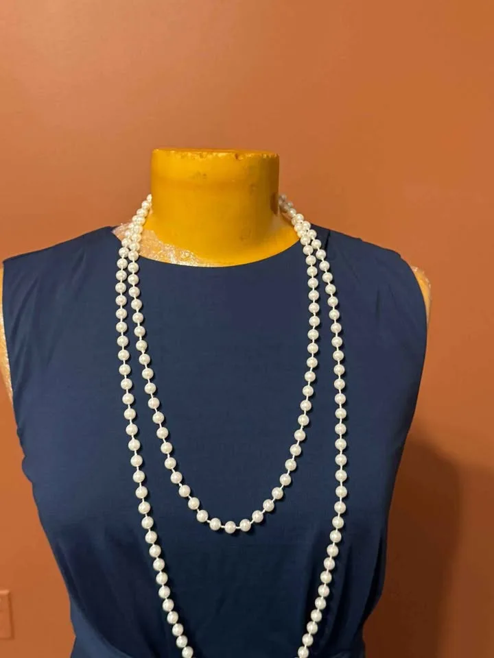 🎃 Brand New Size S – Navy Blue Elegant Maxi Wrap Dress 💙✨ image indicator(6)