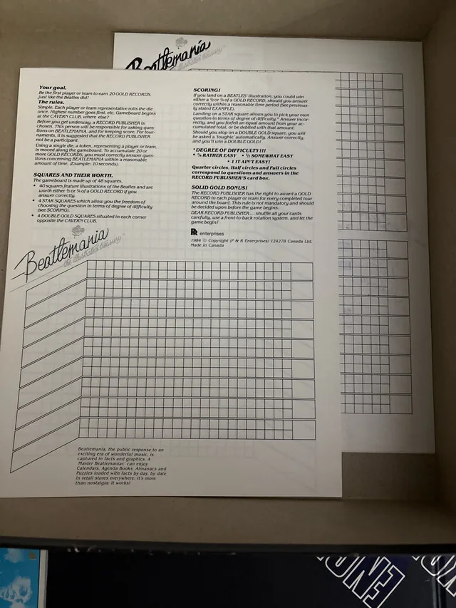 Beatlemania Trivia Game 1984 image indicator(4)