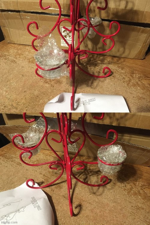 CHRISTMAS TREE CANDELABRA 4 PIECE RED METAL MWW MARKET - photo 5