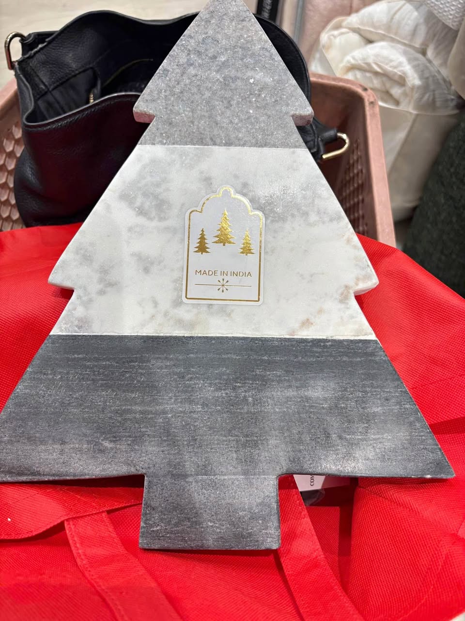 Marble - Gray and White Tree-Shaped serving tray 14/11 inch