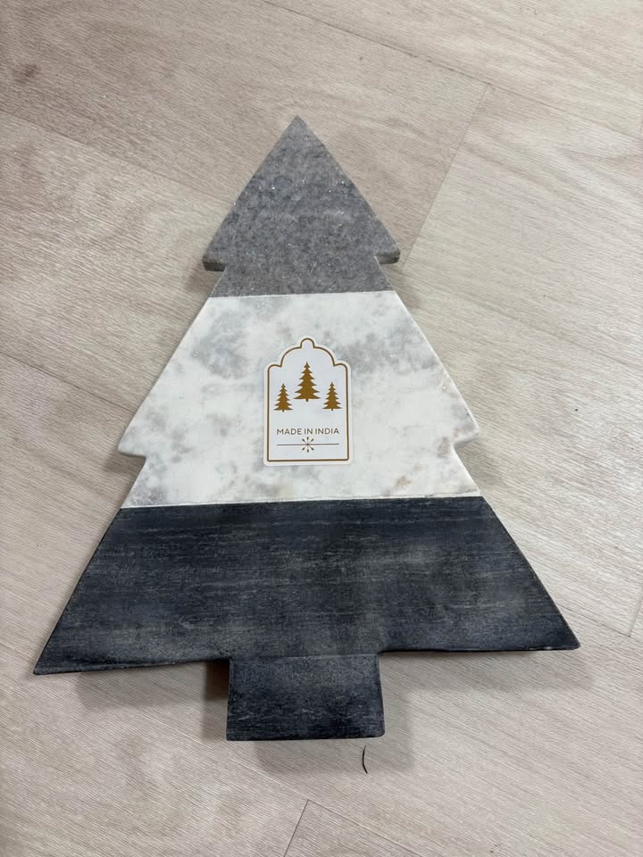 Marble - Gray and White Tree-Shaped serving tray 14/11 inch - photo 3