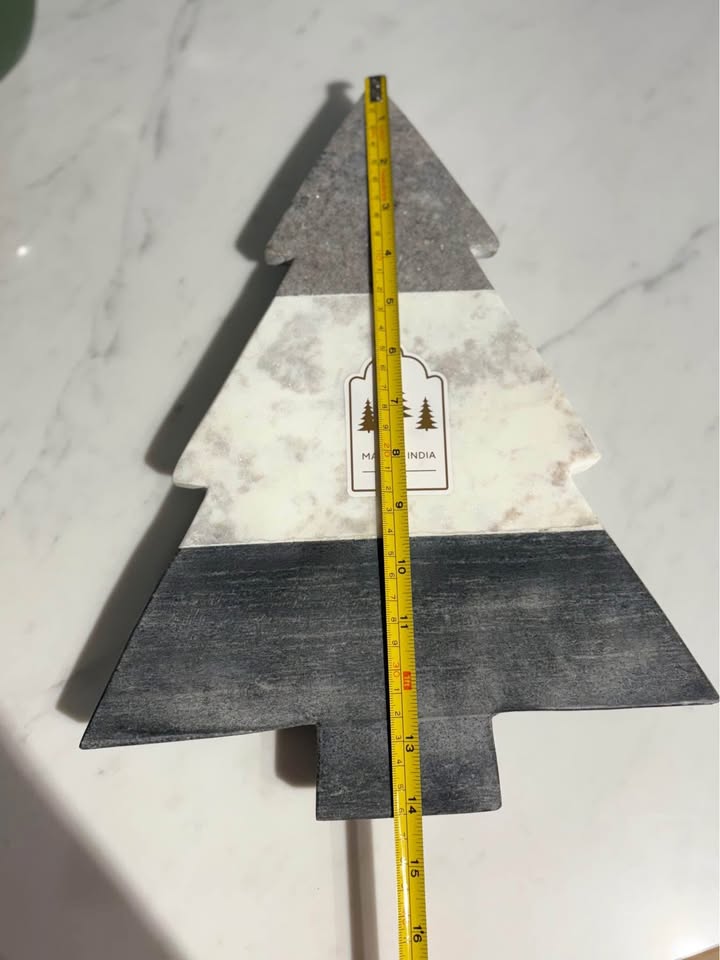 Marble - Gray and White Tree-Shaped serving tray 14/11 inch - photo 4