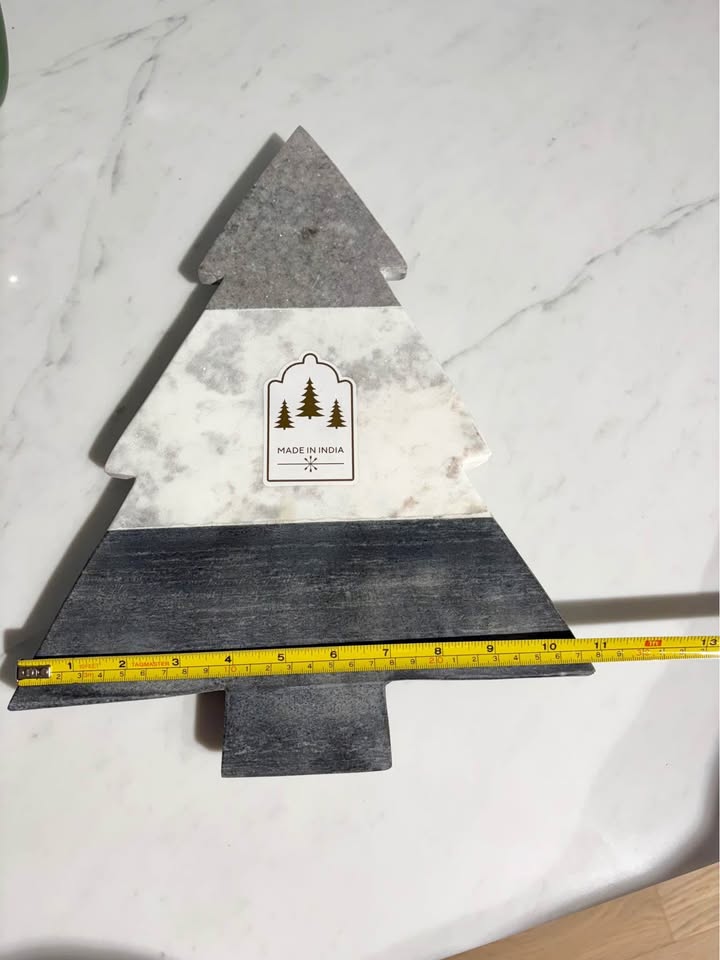 Marble - Gray and White Tree-Shaped serving tray 14/11 inch - photo 5