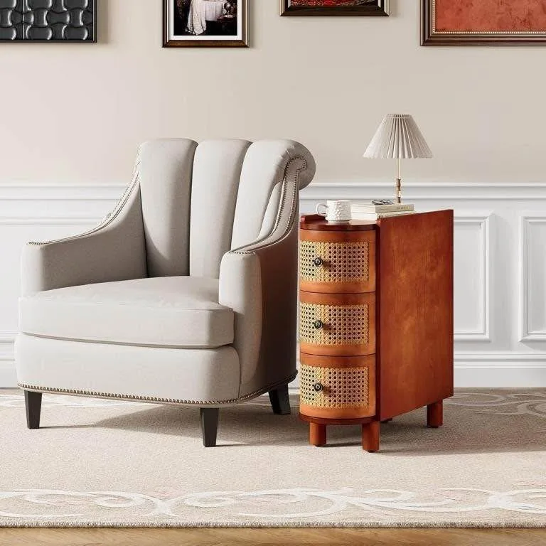 NEW OPEN BOX LITTLE TREE End Table, Rattan Narrow image indicator(5)