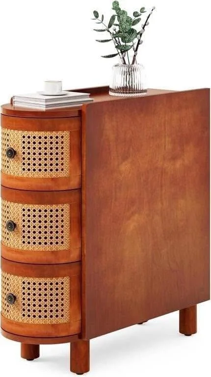 NEW OPEN BOX LITTLE TREE End Table, Rattan Narrow image indicator(6)