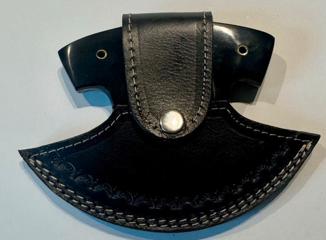 Ulu Knife Damascus Steel with Leather Sheath Camping - photo 4